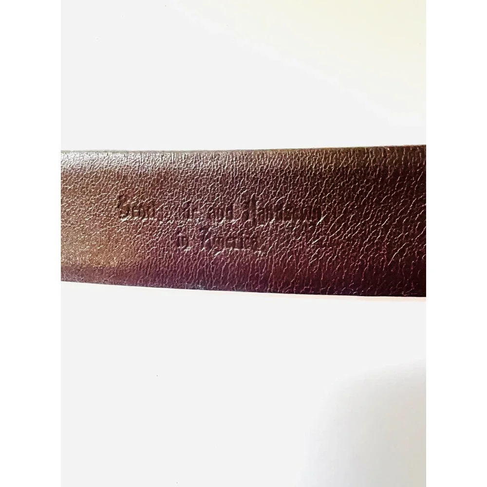 Bill‎ Lavin Belt Brown Leather Solid Brass Buckle Made in Italy Soft Collections